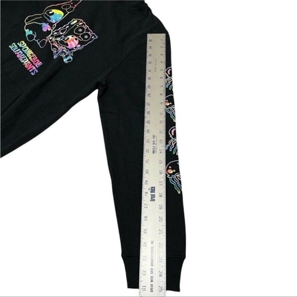 Spongebob Squarepants Adult Hoodie Patrick Jellyfish Colorful Rainbow Tie Dye - Picture 13 of 13